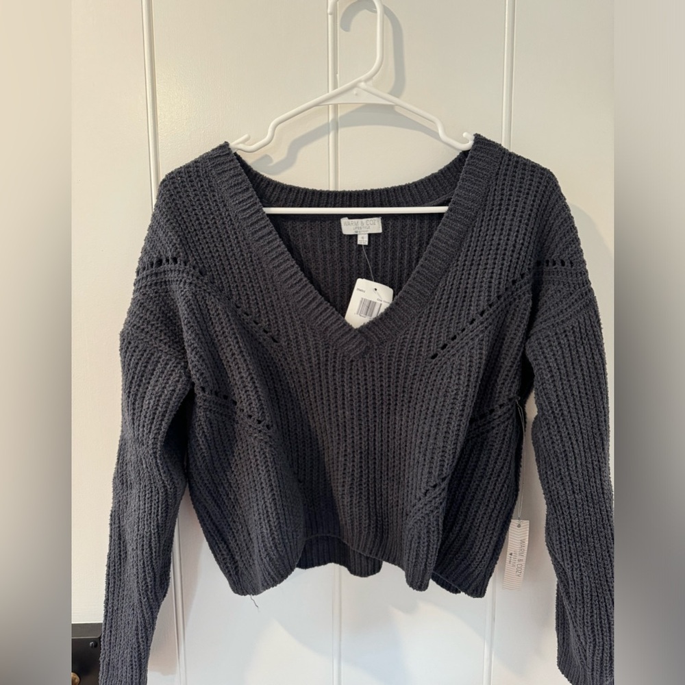 NWT Cropped Dark Gray Sweater